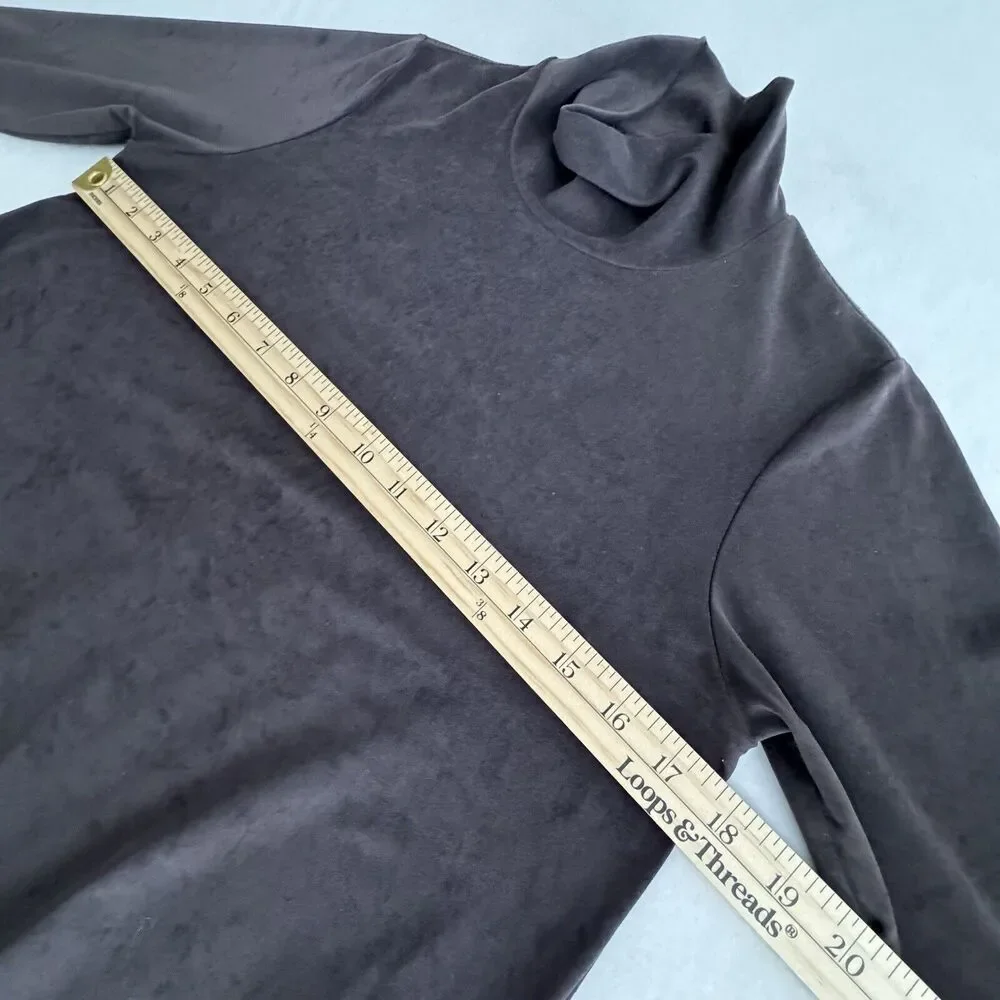 James Perse Womens Velvet Mini Dress Sz 2 Coffee 3/4 Sleeve Grunge Phoebe Buffet